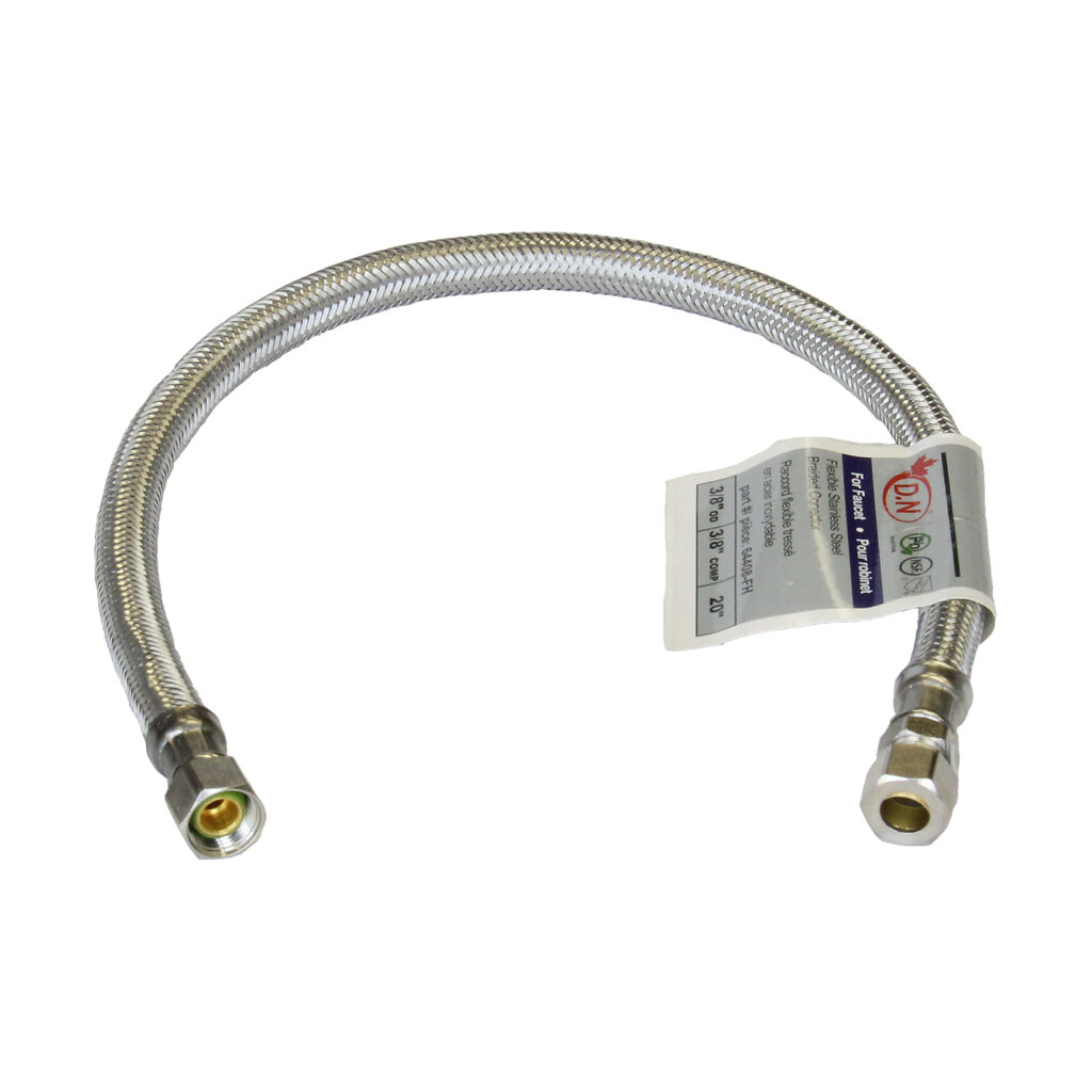 FAUCET FLEXIBLE CONNECTOR EXTENSION 3/8″ OD COMP x 3/8″ COMP