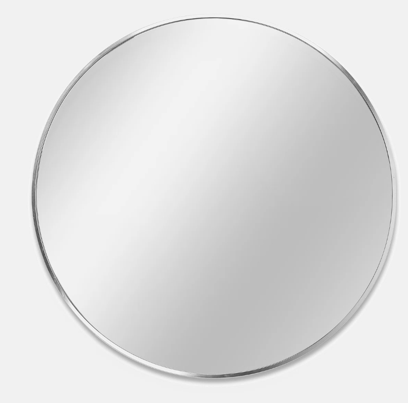 METAL ROUND FRAME MIRROR SILVER