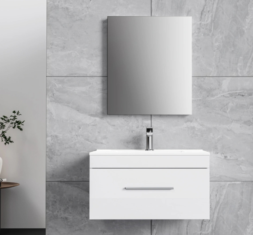 POWDER ROOM VANITY WITH TOP LIGHT