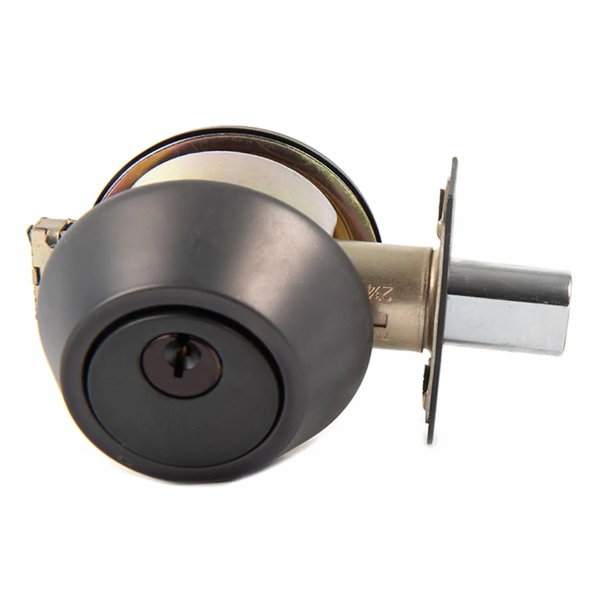 DEADBOLT ROUND BLACK
