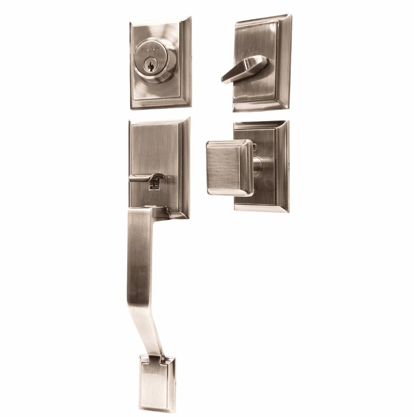 Door Lock Grip Square Satin Nickel