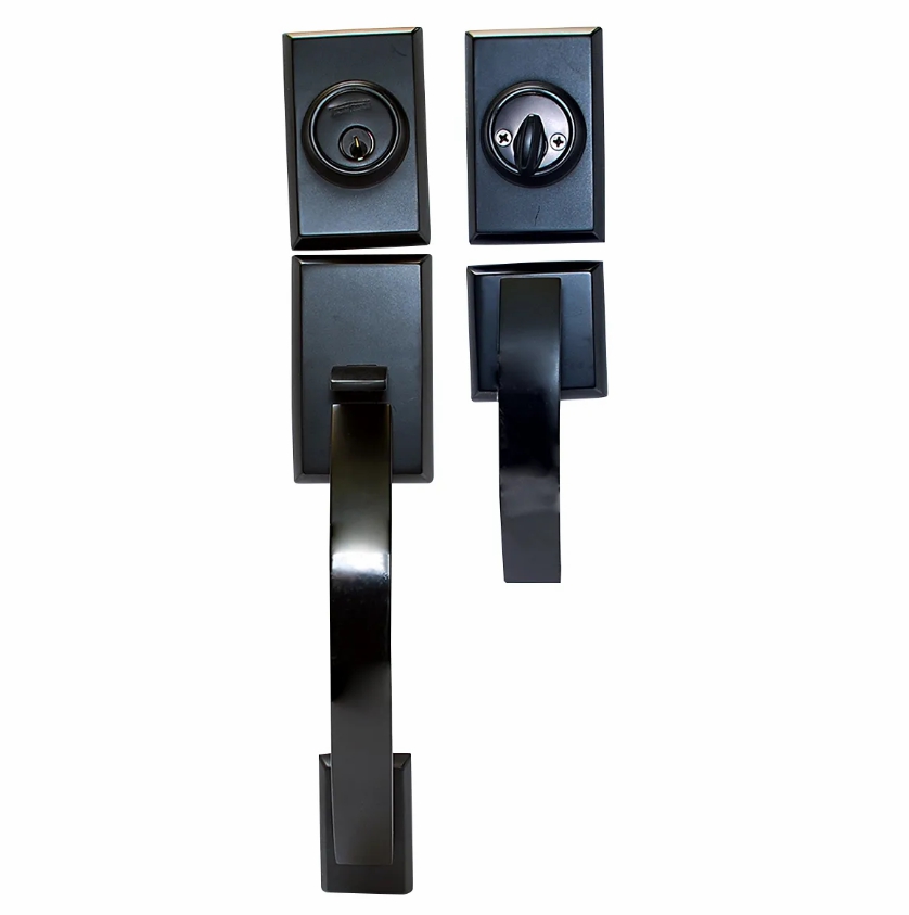 Door Lock Grip Square S Matte Black (Zinc Alloy)