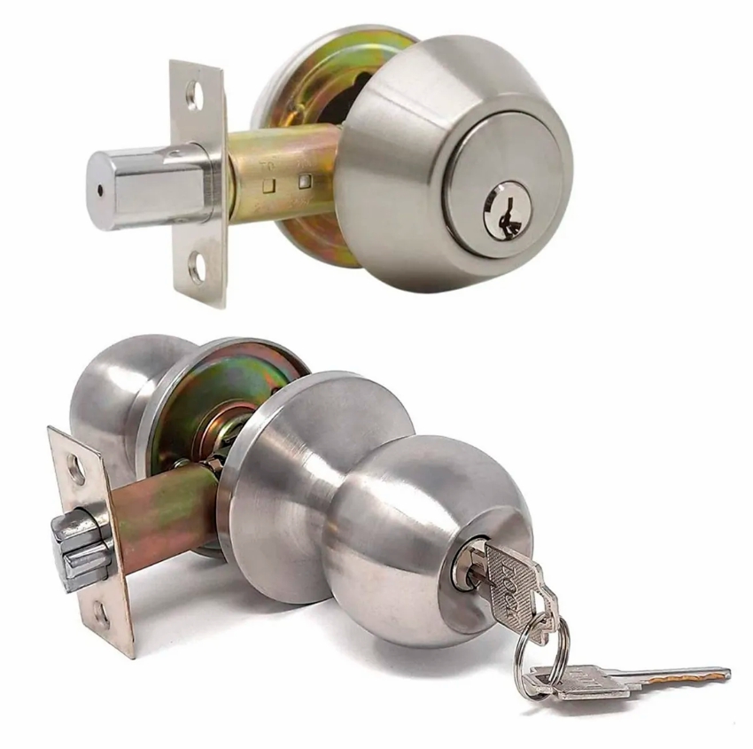 Combination Entry Door Lock Set Stainless Steel