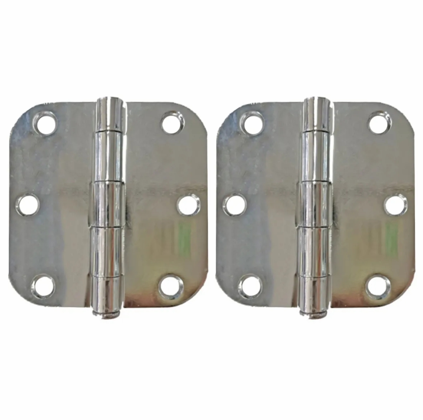 2 PCS DOOR HINGE 3INX3IN ROUND CORNER 5/8IN STEEL