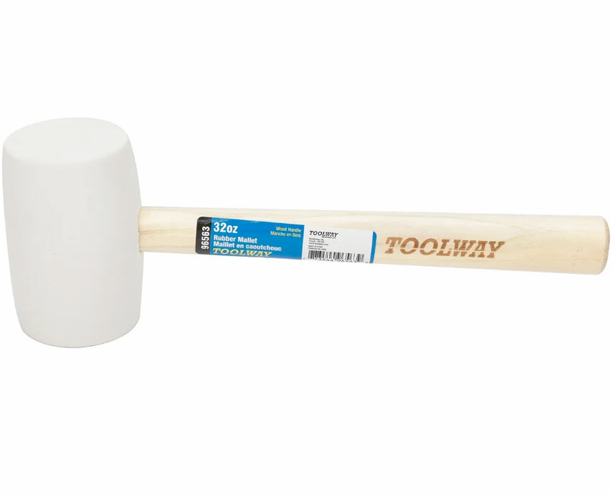 RUBBER MALLET WITH WOODEN HANDLE 16OZ BLACK (396552)