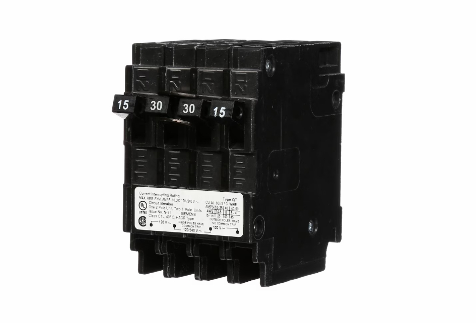 SIEMENS CIRCUIT BREAKER 15AMP/40AMP/15AMP QUAD CORE
